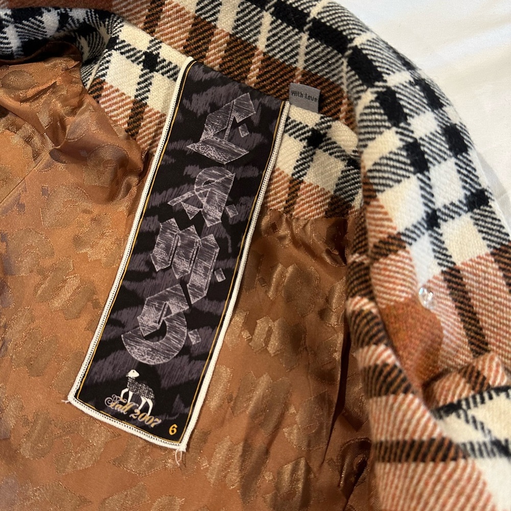 Rare- Vintage- L.A.M.B. Plaid jacket size 6 blazer coat - Picture 6 of 11